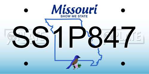 SS1P847 Missouri License Plate