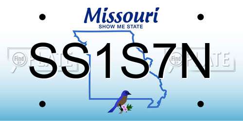 SS1S7N Missouri License Plate