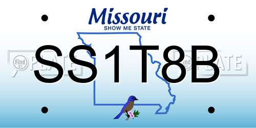 SS1T8B Missouri License Plate