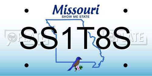 SS1T8S Missouri License Plate