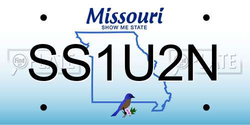 SS1U2N Missouri License Plate