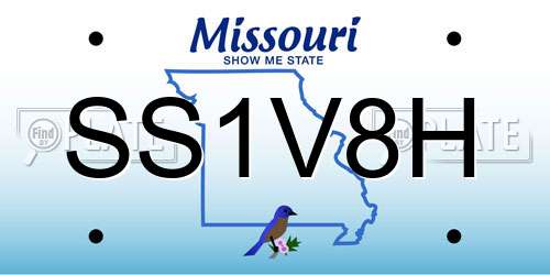 SS1V8H Missouri License Plate