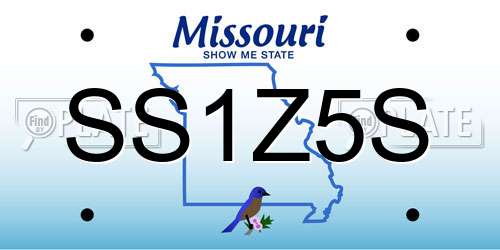 SS1Z5S Missouri License Plate