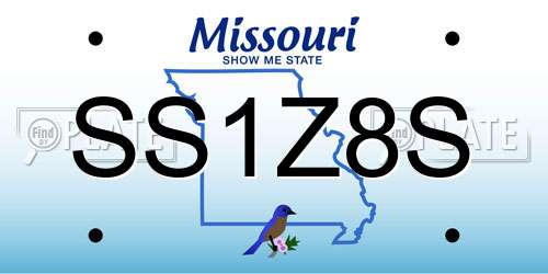SS1Z8S Missouri License Plate