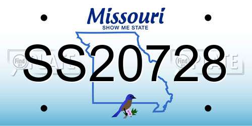 SS20728 Missouri License Plate