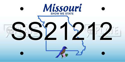 SS21212 Missouri License Plate
