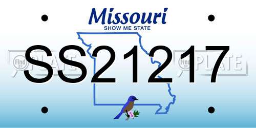 SS21217 Missouri License Plate