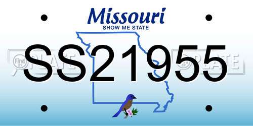 SS21955 Missouri License Plate