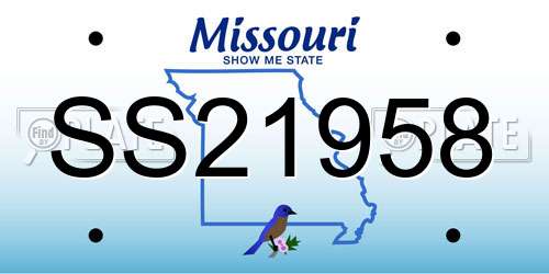 SS21958 Missouri License Plate