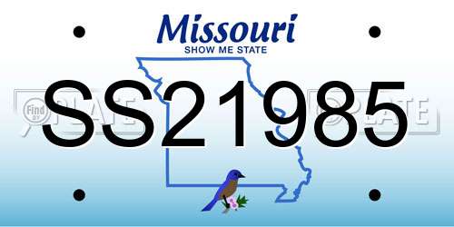SS21985 Missouri License Plate