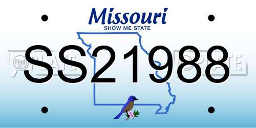 SS21988 Missouri License Plate