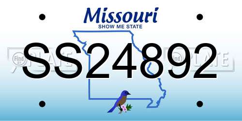 SS24892 Missouri License Plate