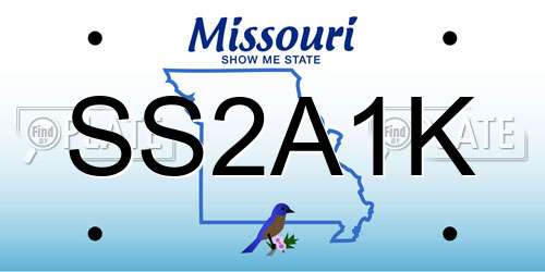 SS2A1K Missouri License Plate