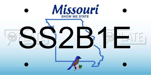 SS2B1E Missouri License Plate