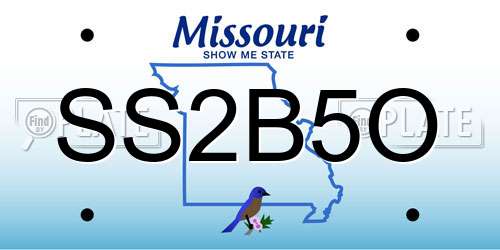 SS2B5O Missouri License Plate