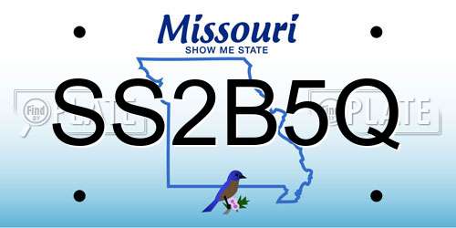 SS2B5Q Missouri License Plate