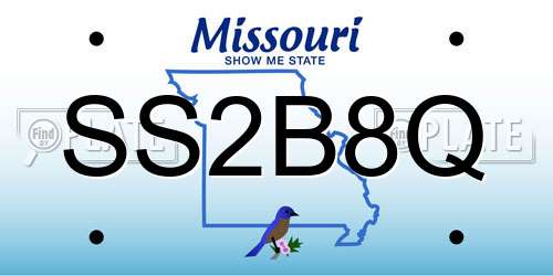 SS2B8Q Missouri License Plate