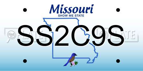 SS2C9S Missouri License Plate