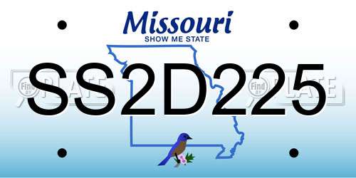 SS2D225 Missouri License Plate
