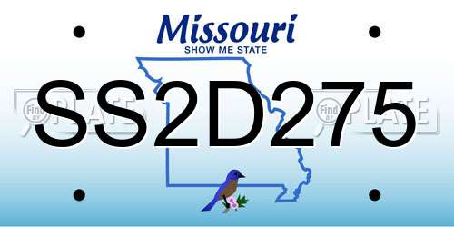 SS2D275 Missouri License Plate