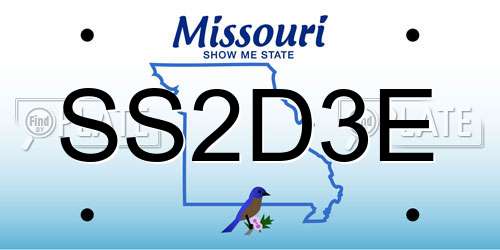 SS2D3E Missouri License Plate