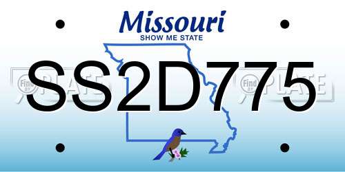 SS2D775 Missouri License Plate