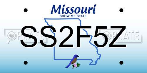 SS2F5Z Missouri License Plate