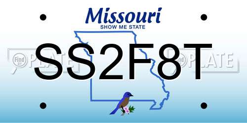SS2F8T Missouri License Plate