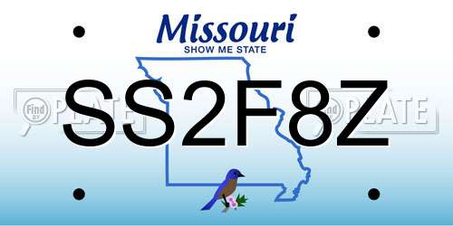 SS2F8Z Missouri License Plate