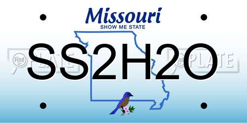 SS2H2O Missouri License Plate