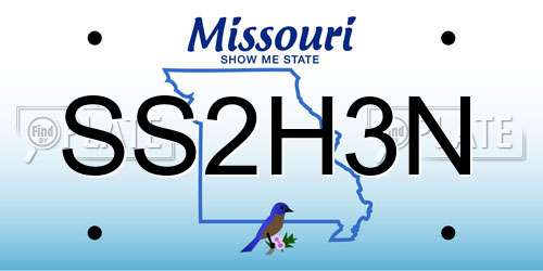 SS2H3N Missouri License Plate