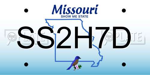 SS2H7D Missouri License Plate