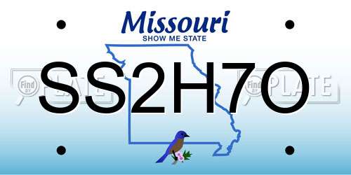 SS2H7O Missouri License Plate