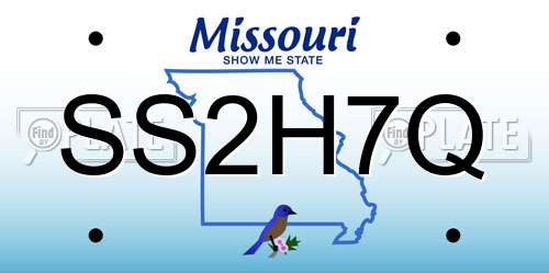 SS2H7Q Missouri License Plate