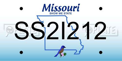 SS2I212 Missouri License Plate