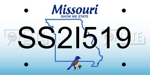 SS2I519 Missouri License Plate