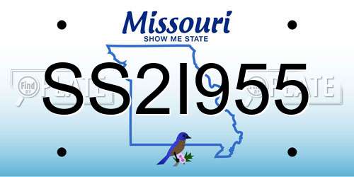 SS2I955 Missouri License Plate