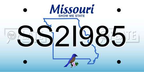 SS2I985 Missouri License Plate