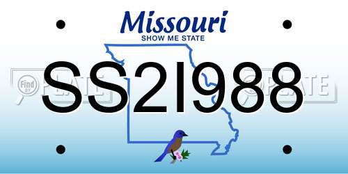 SS2I988 Missouri License Plate