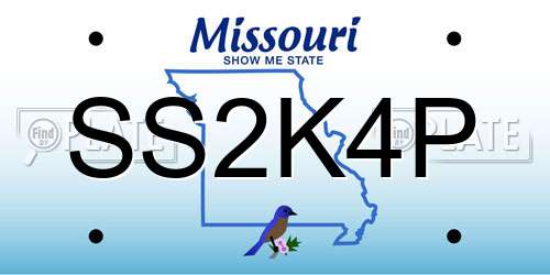 SS2K4P Missouri License Plate