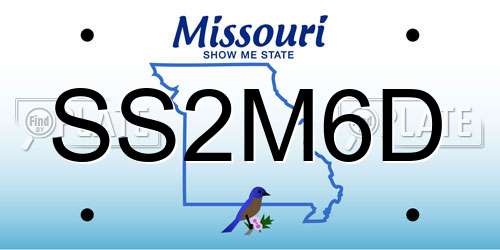 SS2M6D Missouri License Plate