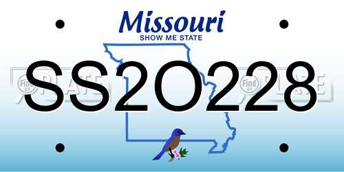 SS2O228 Missouri License Plate