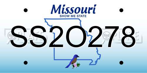 SS2O278 Missouri License Plate