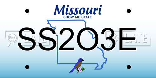 SS2O3E Missouri License Plate