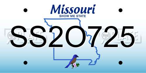 SS2O725 Missouri License Plate