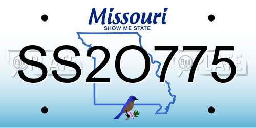 SS2O775 Missouri License Plate