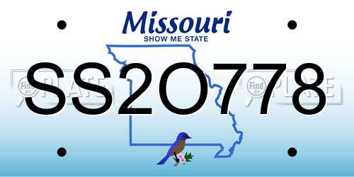 SS2O778 Missouri License Plate