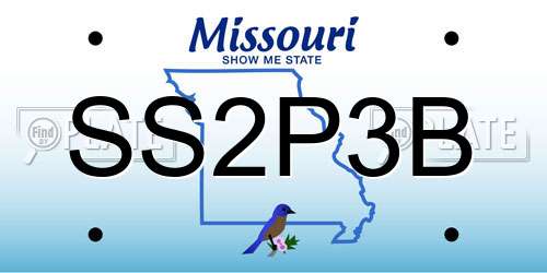 SS2P3B Missouri License Plate