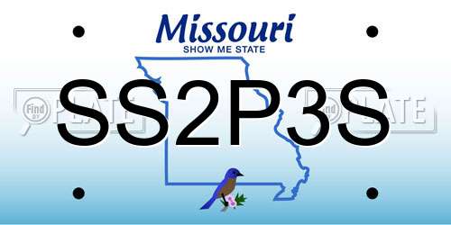 SS2P3S Missouri License Plate