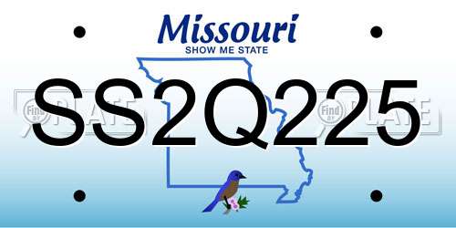 SS2Q225 Missouri License Plate